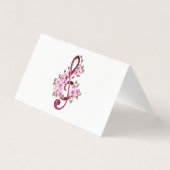 Muziektekiemen met Sakura bloemen Kaart (Achterkant)