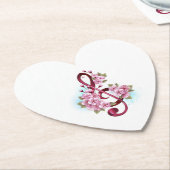 Muziektekiemen met Sakura bloemen Kartonnen Onderzetters (Gekanteld)