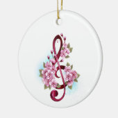Muziektekiemen met Sakura bloemen Keramisch Ornament (Links)