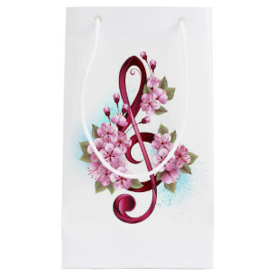 Muziektekiemen met Sakura bloemen Klein Cadeauzakje