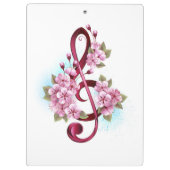 Muziektekiemen met Sakura bloemen Klembord (Achterkant)