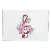 Muziektekiemen met Sakura bloemen Kussensloop (Achterkant)