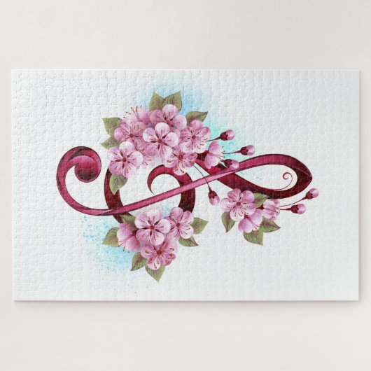 Muziektekiemen met Sakura bloemen Legpuzzel (Horizontaal)