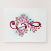 Muziektekiemen met Sakura bloemen Legpuzzel (Horizontaal)