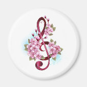 Muziektekiemen met Sakura bloemen Magneet (Voorkant)