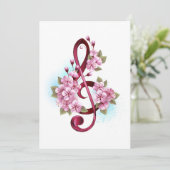 Muziektekiemen met Sakura bloemen Menu (Staand voorkant)