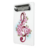 Muziektekiemen met Sakura bloemen Mini Klembord (Angled2)