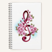 Muziektekiemen met Sakura bloemen Notitieboek (Voorkant)