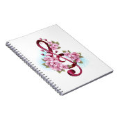 Muziektekiemen met Sakura bloemen Notitieboek (Rechterzijde)
