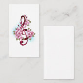 Muziektekiemen met Sakura bloemen Notitiekaartje (Voorkant / Achterkant)