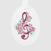 Muziektekiemen met Sakura bloemen Ornament (voorkant)