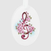 Muziektekiemen met Sakura bloemen Ornament (achterkant)