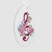 Muziektekiemen met Sakura bloemen Ornament (voorkant)