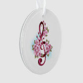 Muziektekiemen met Sakura bloemen Ornament (voorkant)