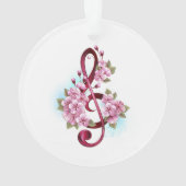 Muziektekiemen met Sakura bloemen Ornament (achterkant)