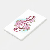 Muziektekiemen met Sakura bloemen Post-it® Notes (Schuin)