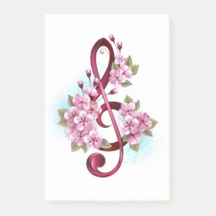 Muziektekiemen met Sakura bloemen Post-it® Notes