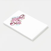 Muziektekiemen met Sakura bloemen Post-it® Notes (Schuin)