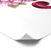 Muziektekiemen met Sakura bloemen Poster (Hoek)