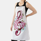 Muziektekiemen met Sakura bloemen Schort (Insitu)