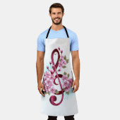 Muziektekiemen met Sakura bloemen Schort (Gedragen)
