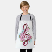 Muziektekiemen met Sakura bloemen Schort (Gedragen)
