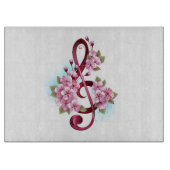 Muziektekiemen met Sakura bloemen Snijplank (Voorkant)