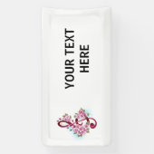 Muziektekiemen met Sakura bloemen Spandoek (Verticaal)