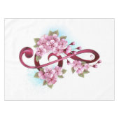 Muziektekiemen met Sakura bloemen Tafelkleed (Voorkant (Horizontaal))