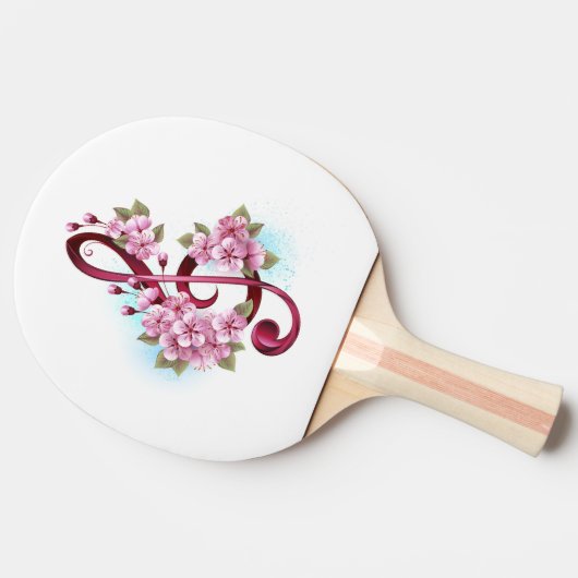 Muziektekiemen met Sakura bloemen Tafeltennisbatje (Zijkant)