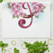 Muziektekiemen met Sakura bloemen Theedoek (Gevouwen)