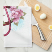 Muziektekiemen met Sakura bloemen Theedoek (Quarter Fold)