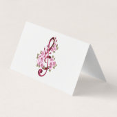 Muziektekiemen met Sakura bloemen Visitekaartje (Achterkant)