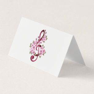 Muziektekiemen met Sakura bloemen Visitekaartje