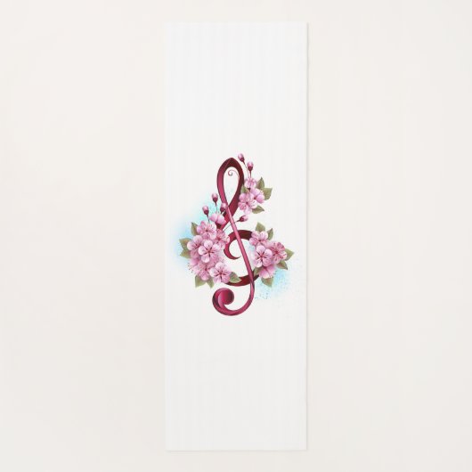 Muziektekiemen met Sakura bloemen Yogamat (Achterkant)