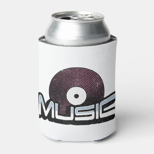 Muziektekst met vinylplaat blikjeskoeler (Blikje Voorkant)
