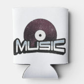 Muziektekst met vinylplaat blikjeskoeler (Achterkant)