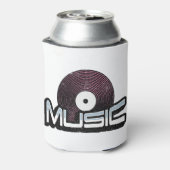Muziektekst met vinylplaat blikjeskoeler (Blikje Achterkant)
