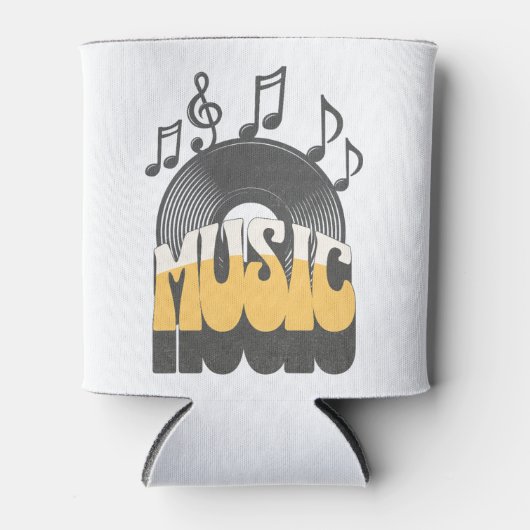 Muziektekst met vinylplaat blikjeskoeler (Voorkant)