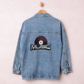 Muziektekst met vinylplaat denim jacket (Hangar)
