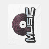 Muziektekst met vinylplaat fleece deken (Voorkant)