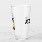 Muziektekst met vinylplaat glas (Links)