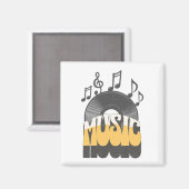 Muziektekst met vinylplaat magneet (Voorkant / Achterkant)