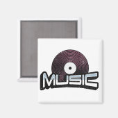 Muziektekst met vinylplaat magneet (Voorkant / Achterkant)