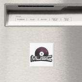 Muziektekst met vinylplaat magneet (Insitu (Vaatwasser))