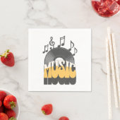 Muziektekst met vinylplaat servet (Insitu)