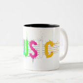 Muziektekst ontkent kleurrijke Mok (Voorkant rechts)