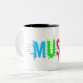 Muziektekst ontkent kleurrijke Mok (Voorkant links)