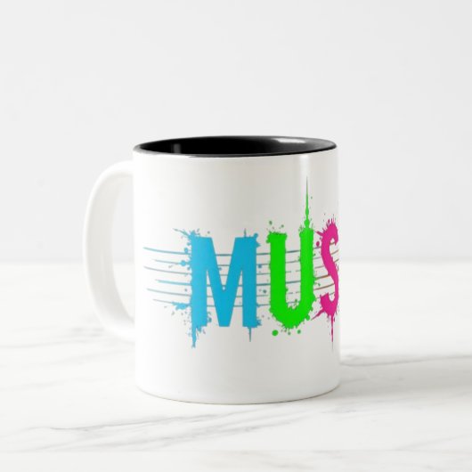 Muziektekst ontkent kleurrijke Mok (Voorkant links)