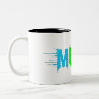 Muziektekst ontkent kleurrijke Mok